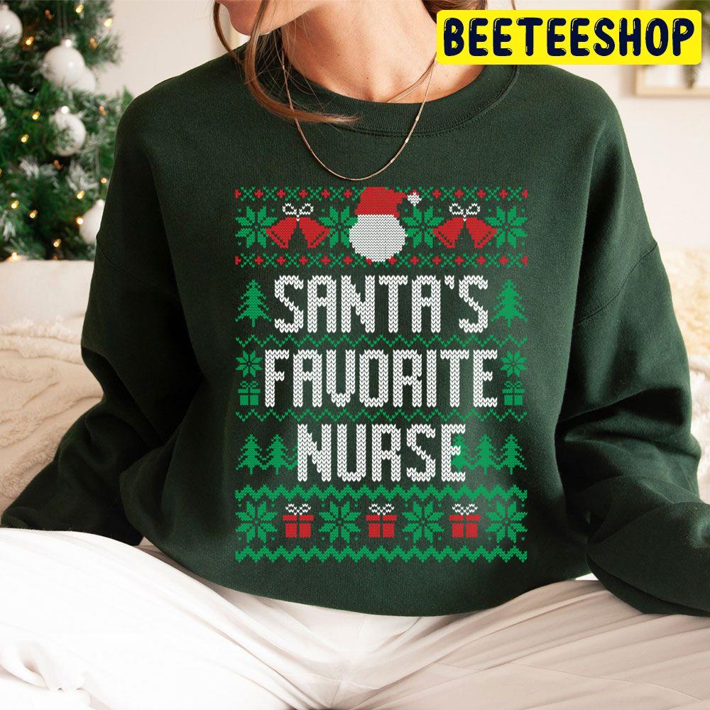 Santa's Favorite Nurse Christmas Trending Unisex Hoodie Santa's Favorite Nurse Christmas Trending Unisex Hoodie