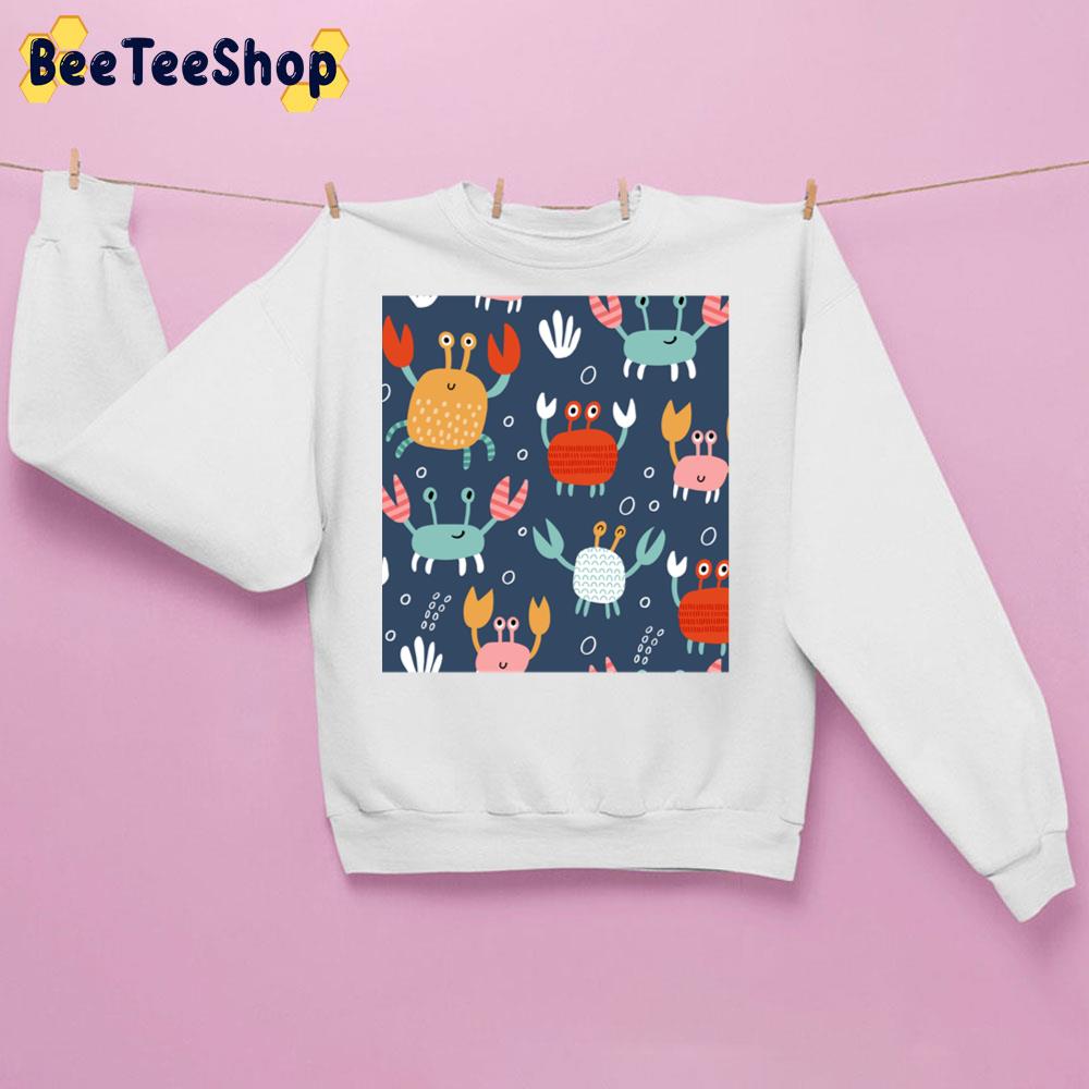 Seamless Vector Pattern With Cute Crabs Trending Unisex Sweatshirt Seamless Vector Pattern With Cute Crabs Trending Unisex Sweatshirt