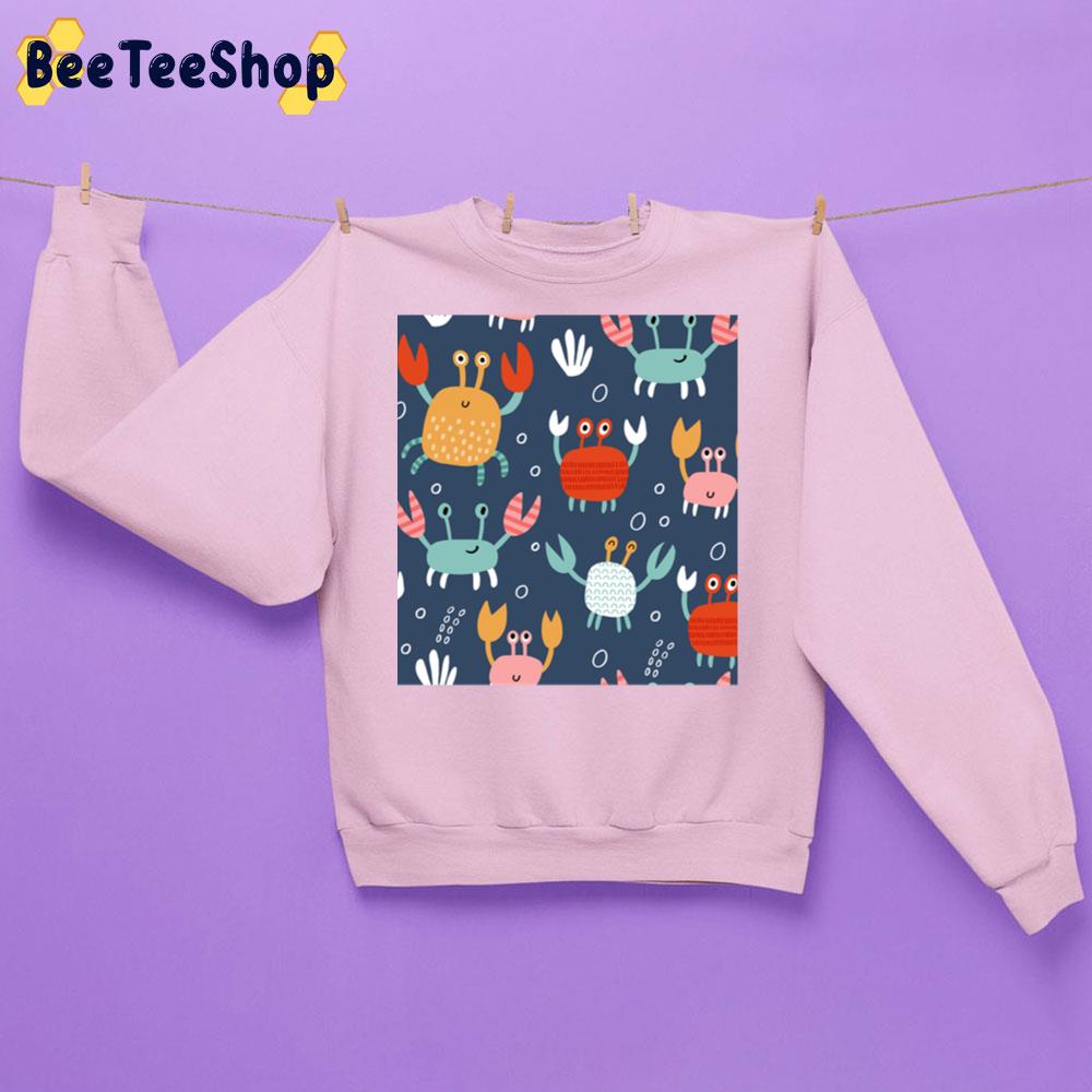 Seamless Vector Pattern With Cute Crabs Trending Unisex Sweatshirt Seamless Vector Pattern With Cute Crabs Trending Unisex Sweatshirt