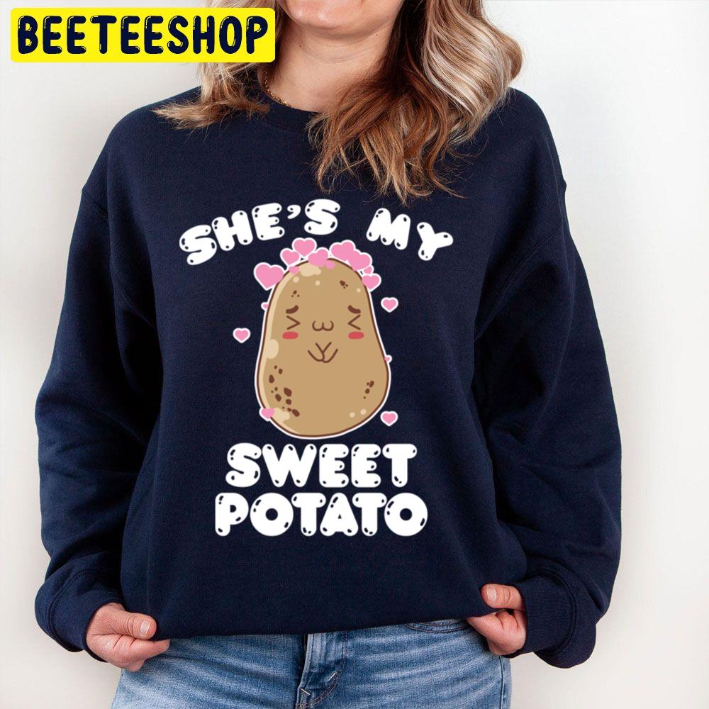 She's My Sweet Potato Kawaii Food Veggie Hearts Trending Unisex Sweatshirt She's My Sweet Potato Kawaii Food Veggie Hearts Trending Unisex Sweatshirt