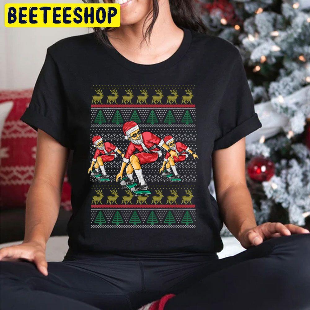 Skateboarding Santa Claus Christmas New Year Trending Unisex Hoodie Skateboarding Santa Claus Christmas New Year Trending Unisex Hoodie