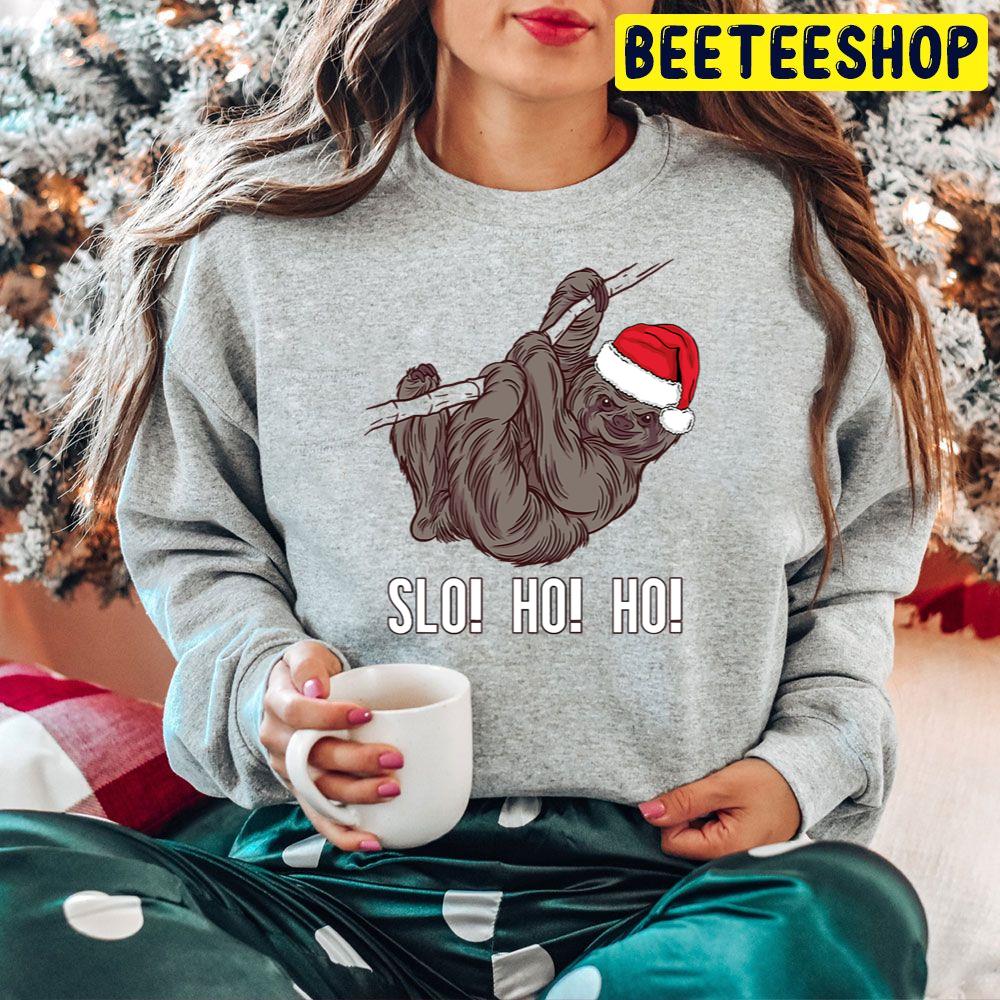 Slo Ho Ho Funny Christmas Sloth Trending Unisex Hoodie Slo Ho Ho Funny Christmas Sloth Trending Unisex Hoodie