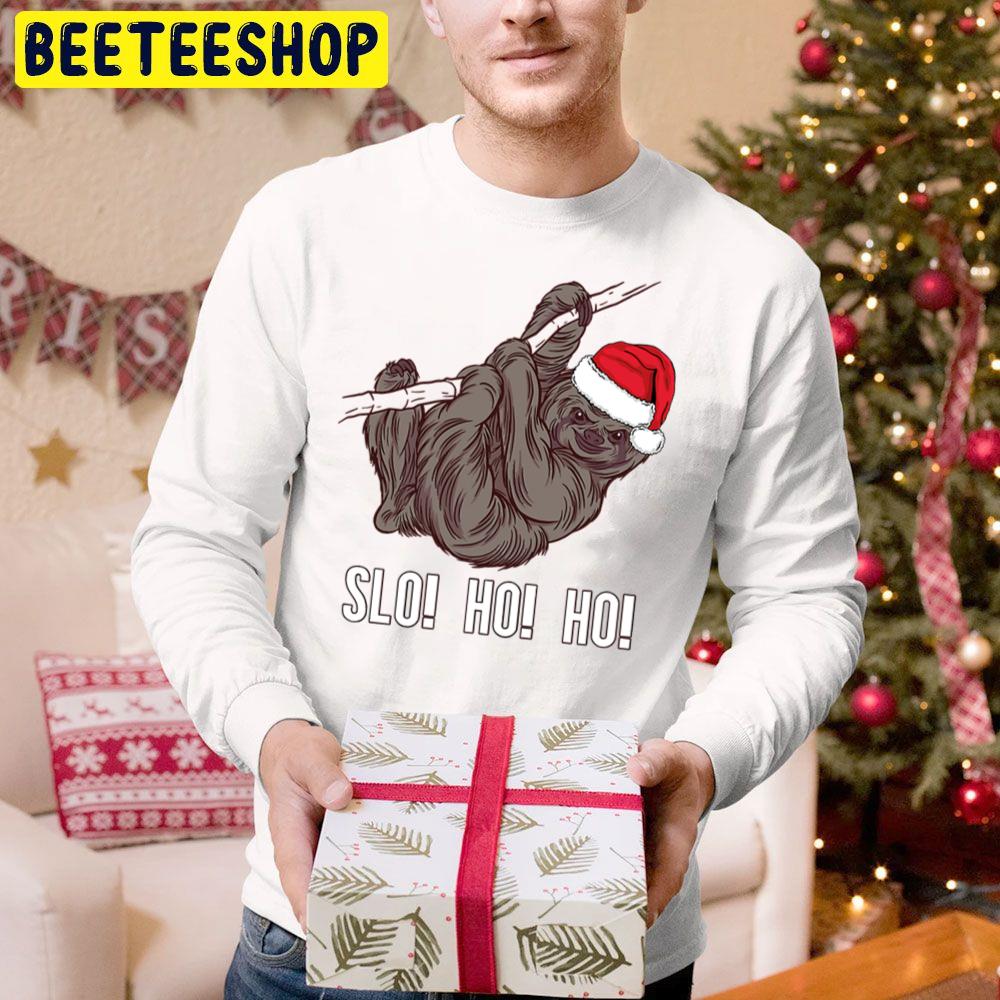 Slo Ho Ho Funny Christmas Sloth Trending Unisex Hoodie Slo Ho Ho Funny Christmas Sloth Trending Unisex Hoodie