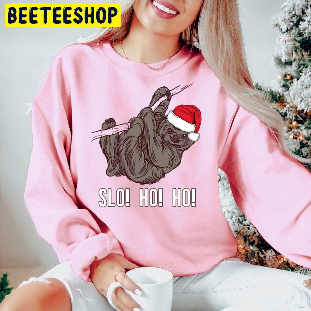 Slo Ho Ho Funny Christmas Sloth Trending Unisex Hoodie Slo Ho Ho Funny Christmas Sloth Trending Unisex Hoodie