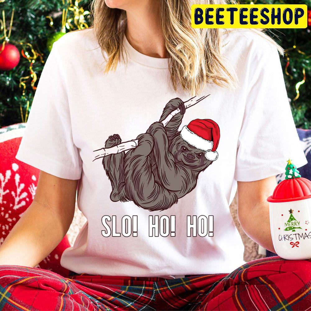 Slo Ho Ho Funny Christmas Sloth Trending Unisex Hoodie Slo Ho Ho Funny Christmas Sloth Trending Unisex Hoodie