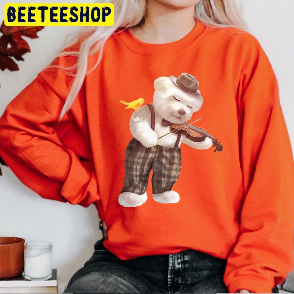 Smile Dog Playing Violin Trending Unisex Sweatshirt Smile Dog Playing Violin Trending Unisex Sweatshirt