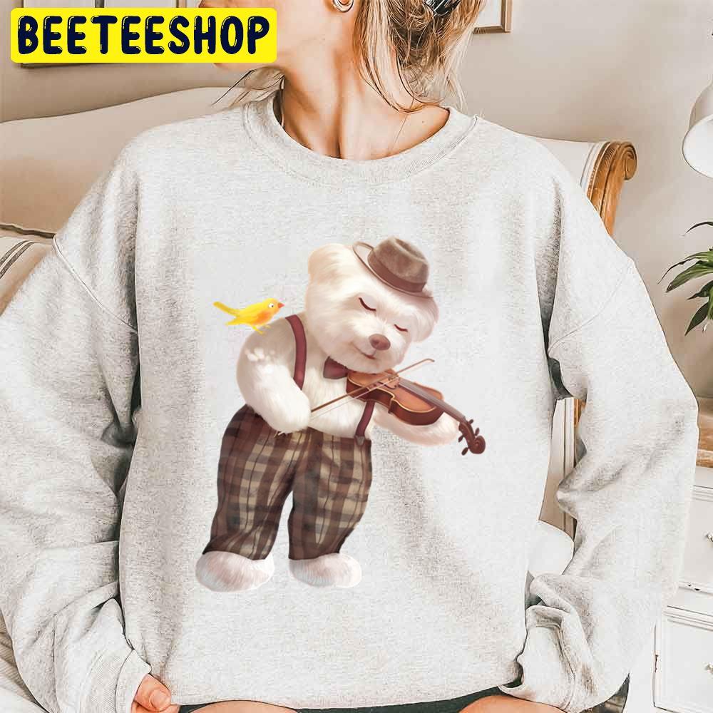Smile Dog Playing Violin Trending Unisex Sweatshirt Smile Dog Playing Violin Trending Unisex Sweatshirt