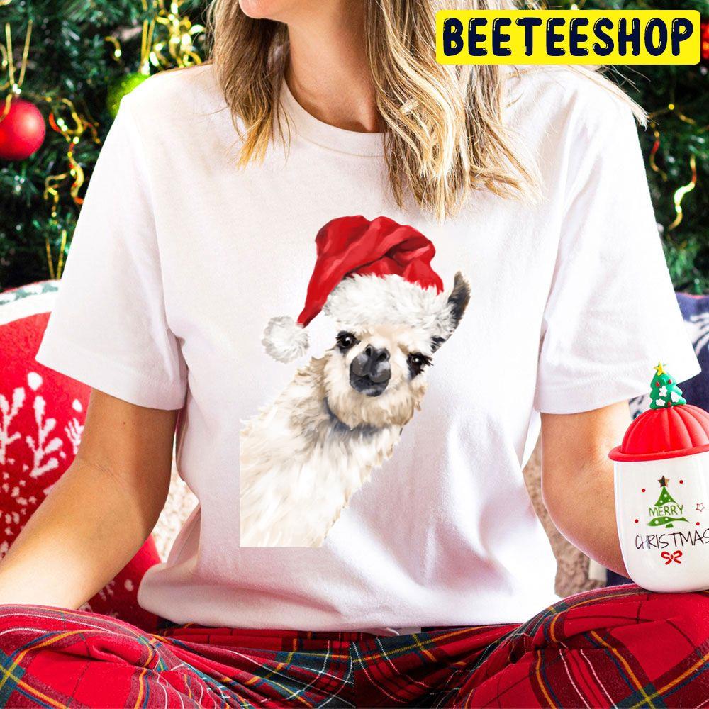 Sneaky Llama Christmas Hat Trending Unisex Hoodie Sneaky Llama Christmas Hat Trending Unisex Hoodie