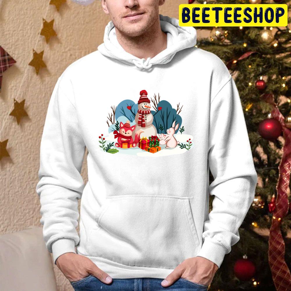 Snowman And His Furry Friends Christmas Trending Unisex Hoodie Snowman And His Furry Friends Christmas Trending Unisex Hoodie