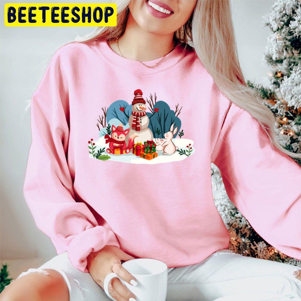 Snowman And His Furry Friends Christmas Trending Unisex Hoodie Snowman And His Furry Friends Christmas Trending Unisex Hoodie