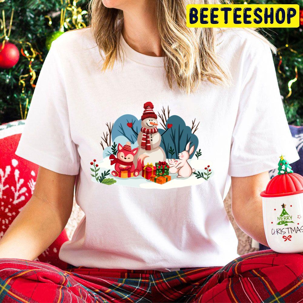 Snowman And His Furry Friends Christmas Trending Unisex Hoodie Snowman And His Furry Friends Christmas Trending Unisex Hoodie