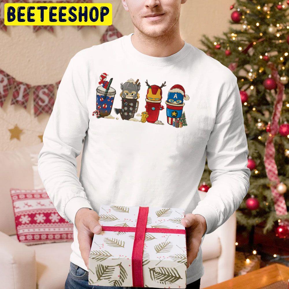 Spiderman Iron Man Captain America Superhero Coffee Cup Christmas Trending Unisex Hoodie Spiderman Iron Man Captain America Superhero Coffee Cup Christmas Trending Unisex Hoodie