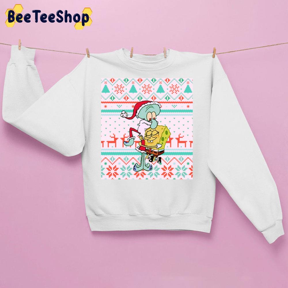 Spongebob And Squidward Christmas Trending Unisex Sweatshirt Spongebob And Squidward Christmas Trending Unisex Sweatshirt