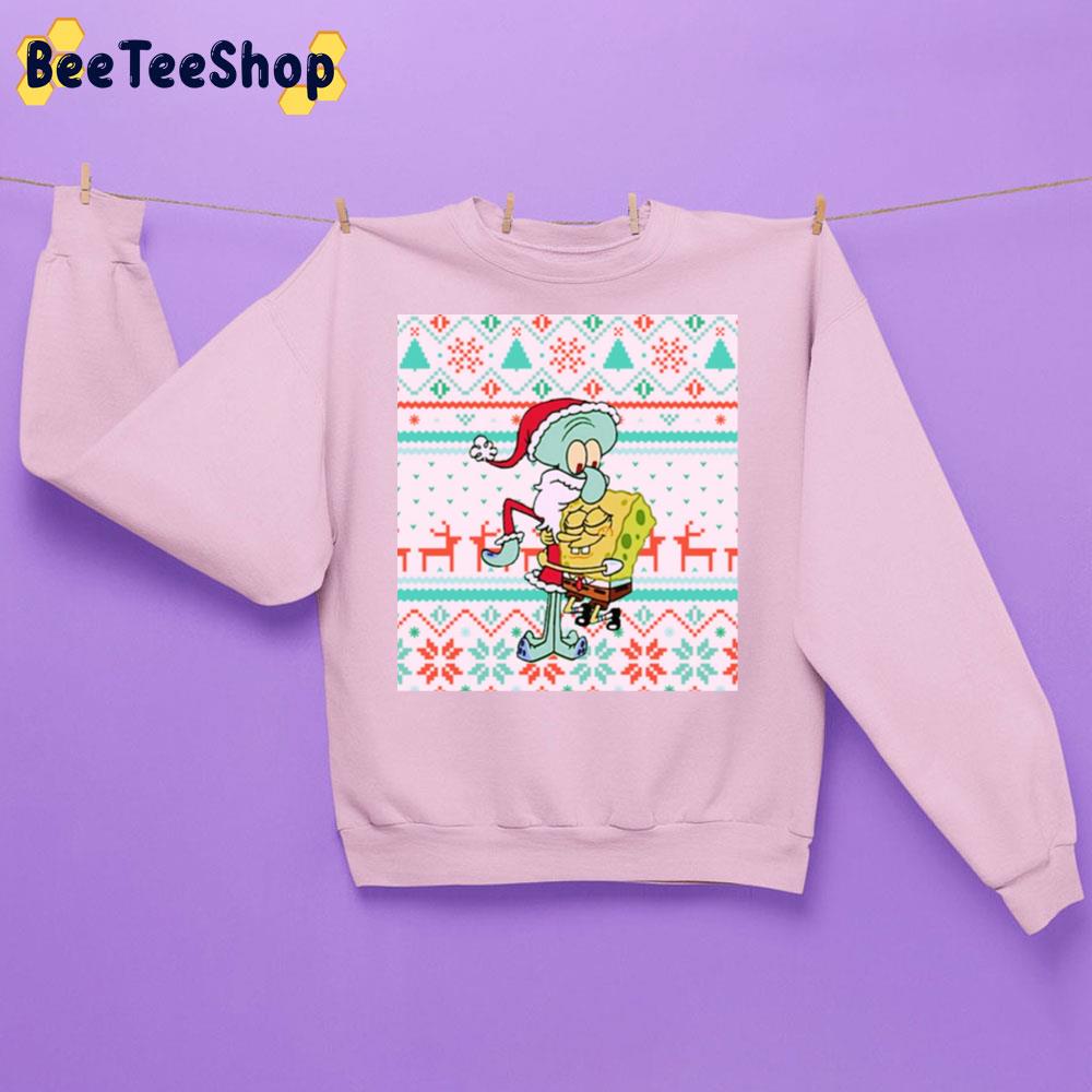 Spongebob And Squidward Christmas Trending Unisex Sweatshirt Spongebob And Squidward Christmas Trending Unisex Sweatshirt