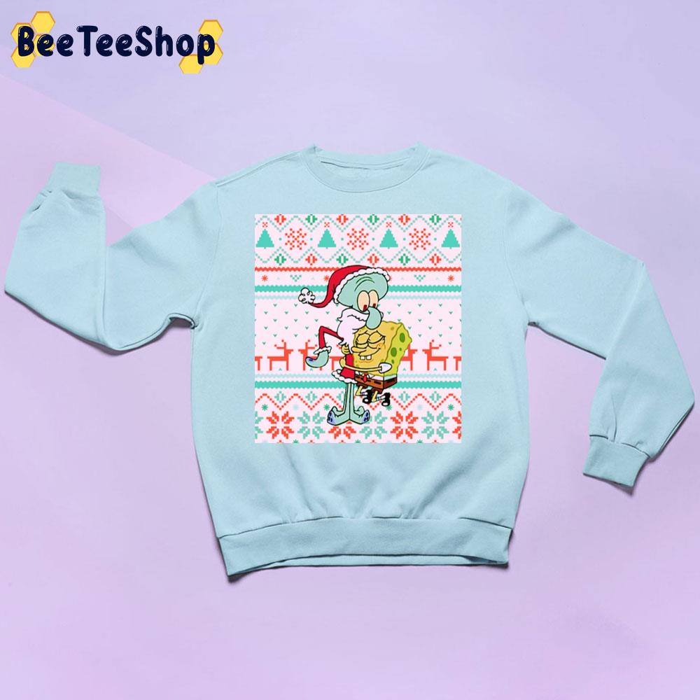 Spongebob And Squidward Christmas Trending Unisex Sweatshirt Spongebob And Squidward Christmas Trending Unisex Sweatshirt
