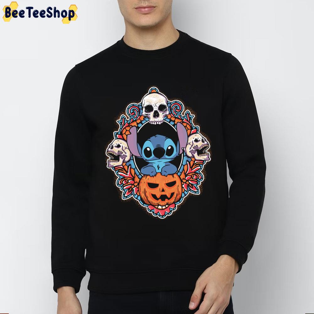 Stitch Happy Scary Halloween Cartoon Vintage Pumpkin Skulls Trending Unisex Sweatshirt Stitch Happy Scary Halloween Cartoon Vintage Pumpkin Skulls Trending Unisex Sweatshirt