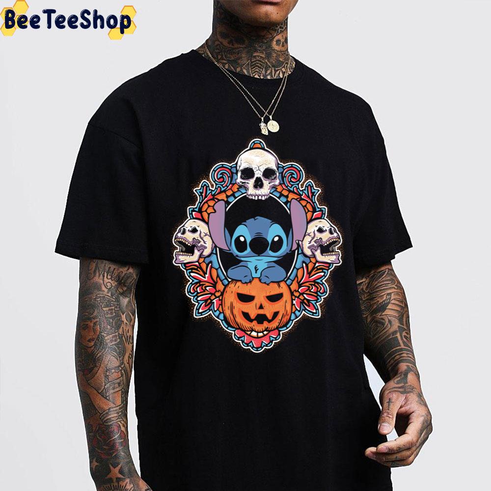 Stitch Happy Scary Halloween Cartoon Vintage Pumpkin Skulls Trending Unisex Sweatshirt Stitch Happy Scary Halloween Cartoon Vintage Pumpkin Skulls Trending Unisex Sweatshirt