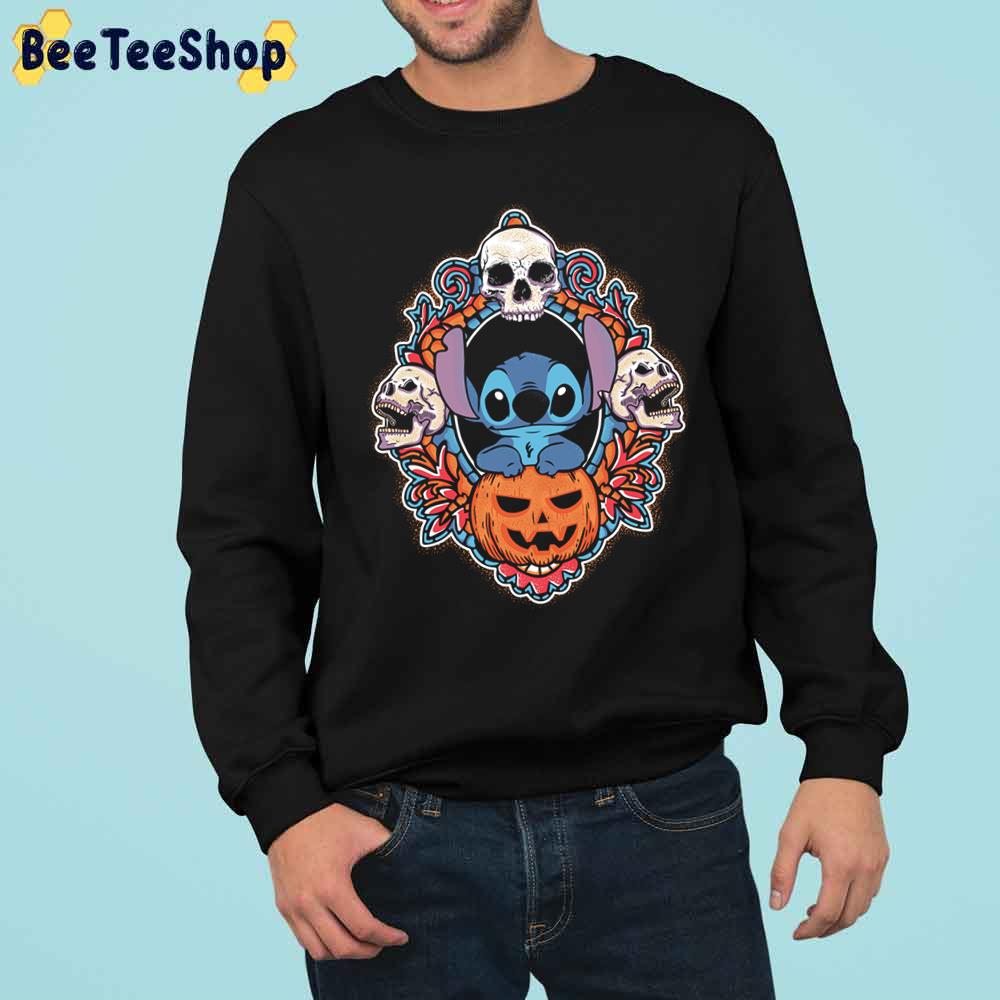 Stitch Happy Scary Halloween Cartoon Vintage Pumpkin Skulls Trending Unisex Sweatshirt Stitch Happy Scary Halloween Cartoon Vintage Pumpkin Skulls Trending Unisex Sweatshirt