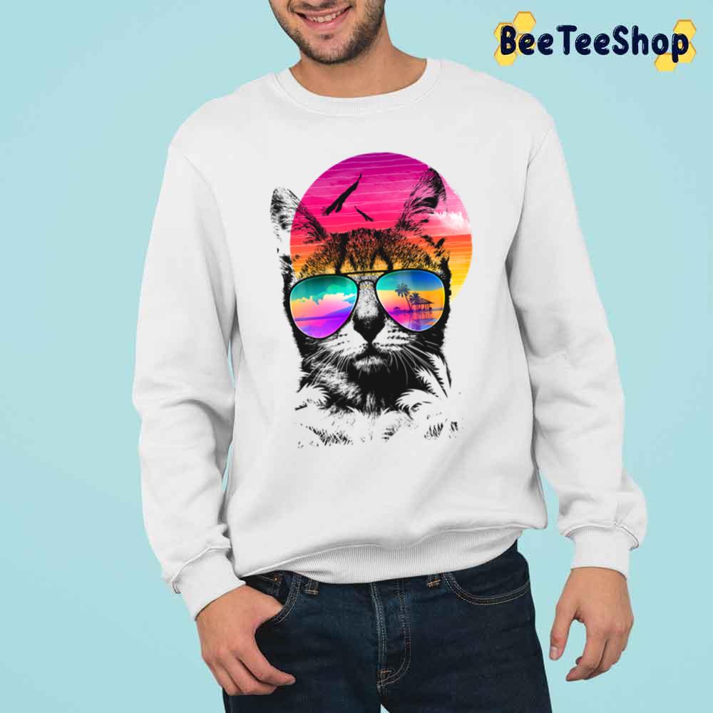 Summer Cat Retro Art Trending Unisex Sweatshirt Summer Cat Retro Art Trending Unisex Sweatshirt