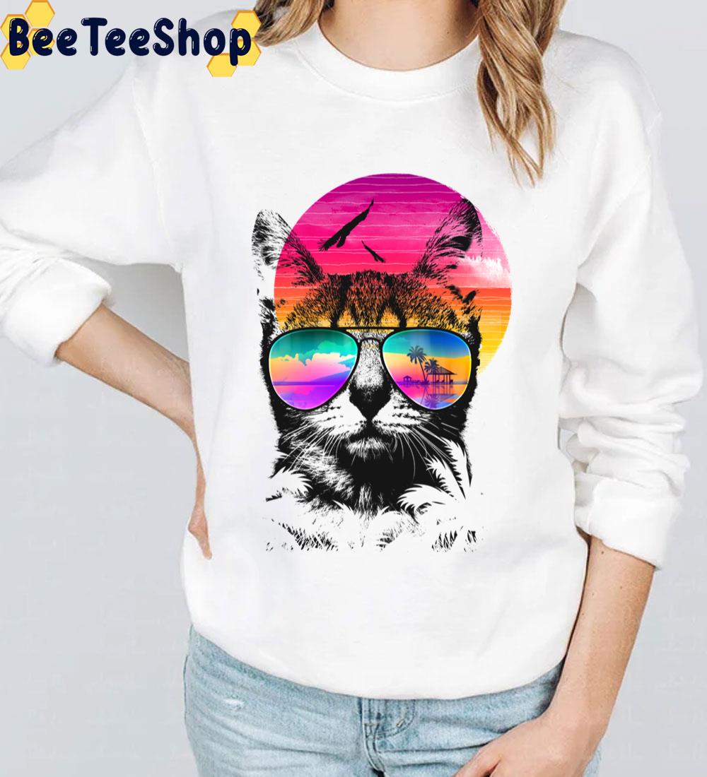 Summer Cat Retro Art Trending Unisex Sweatshirt Summer Cat Retro Art Trending Unisex Sweatshirt