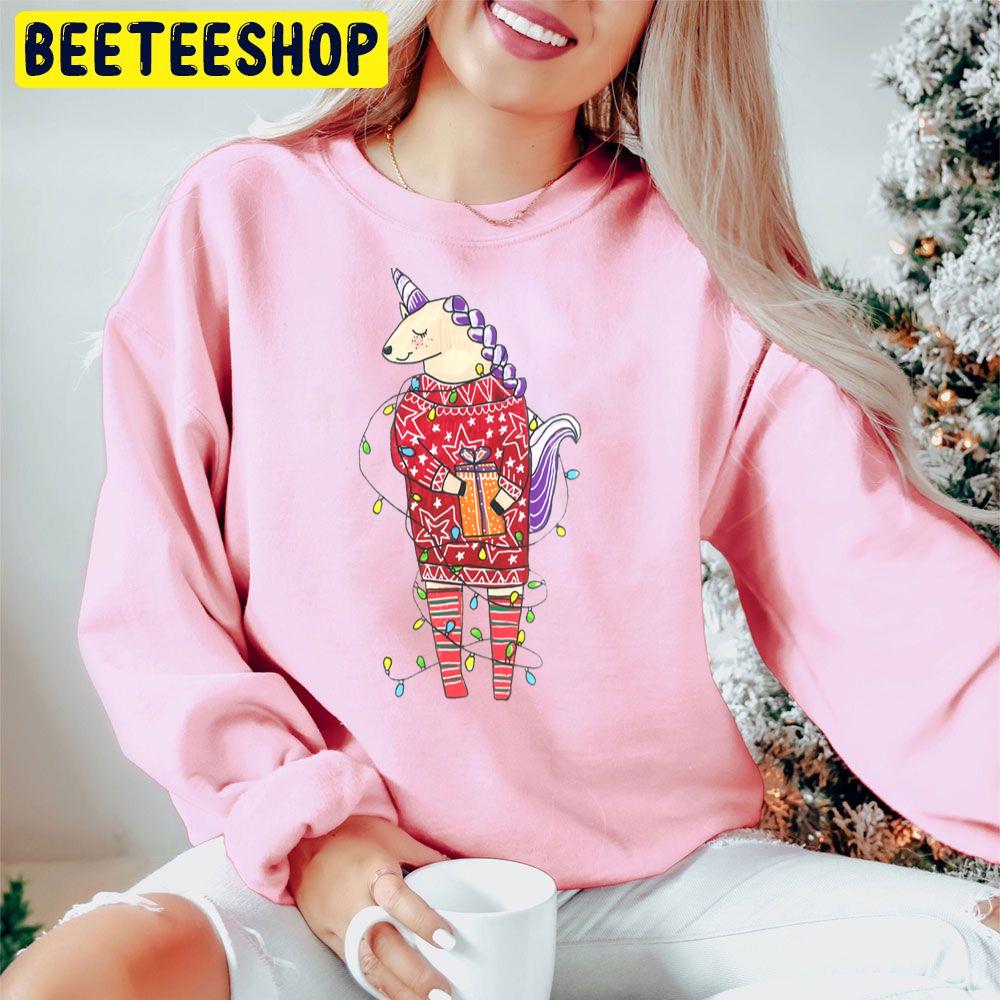 Super Cute Christmas Unicorn Trending Unisex Hoodie Super Cute Christmas Unicorn Trending Unisex Hoodie