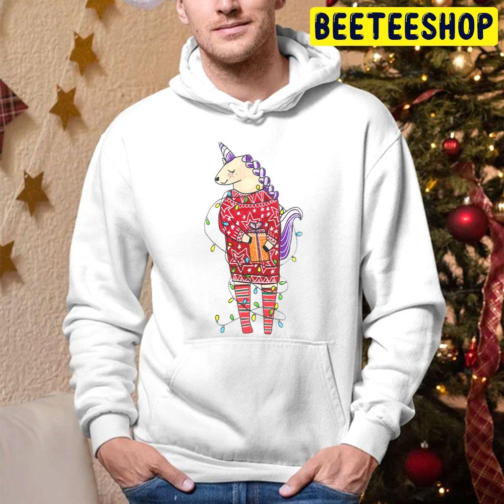 Super Cute Christmas Unicorn Trending Unisex Hoodie Super Cute Christmas Unicorn Trending Unisex Hoodie