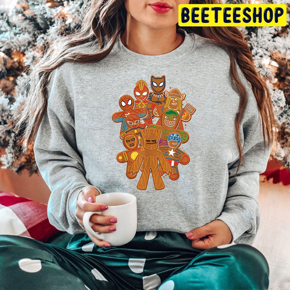 Superhero Gingerbread Cookies Christmas Trending Unisex Hoodie Superhero Gingerbread Cookies Christmas Trending Unisex Hoodie