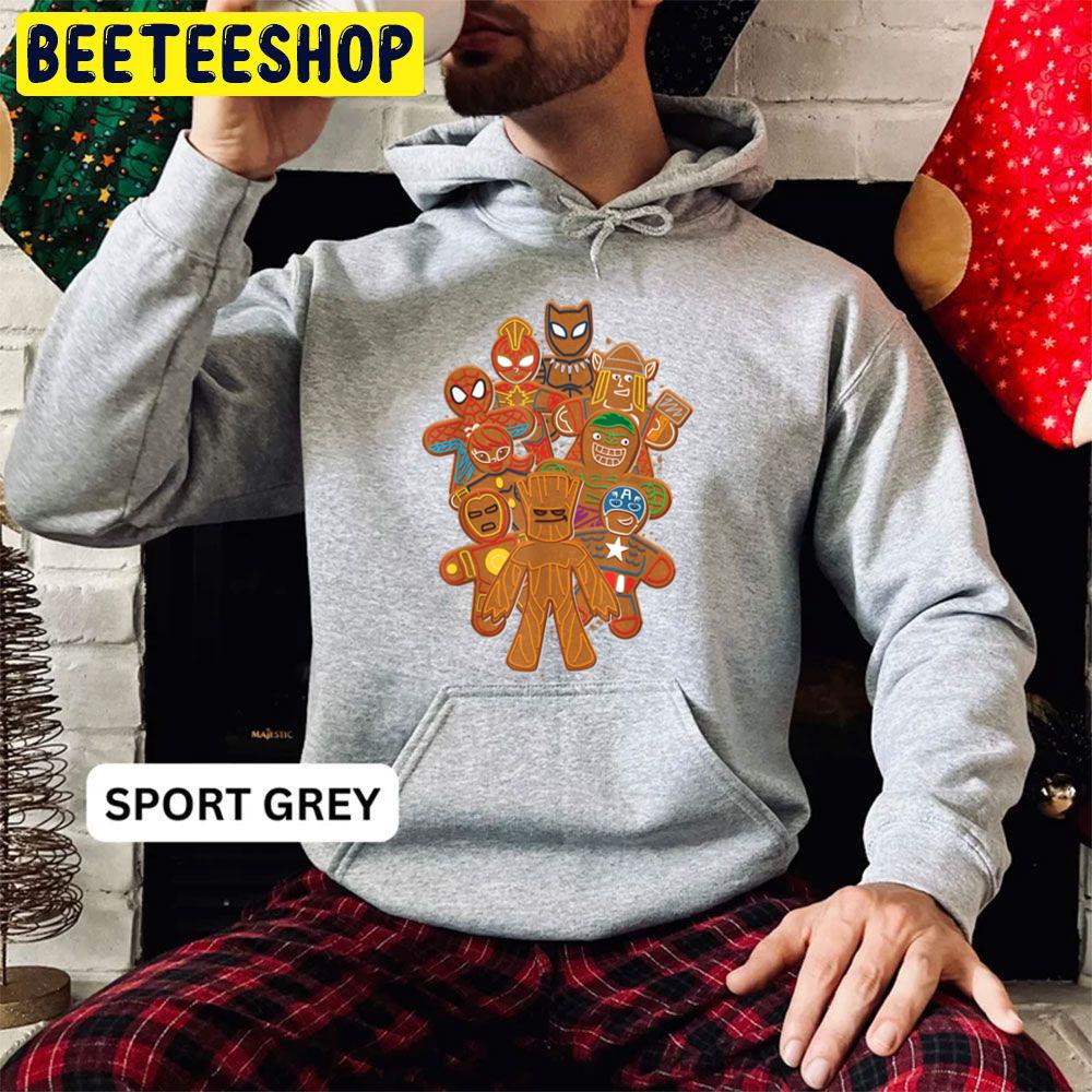Superhero Gingerbread Cookies Christmas Trending Unisex Hoodie Superhero Gingerbread Cookies Christmas Trending Unisex Hoodie