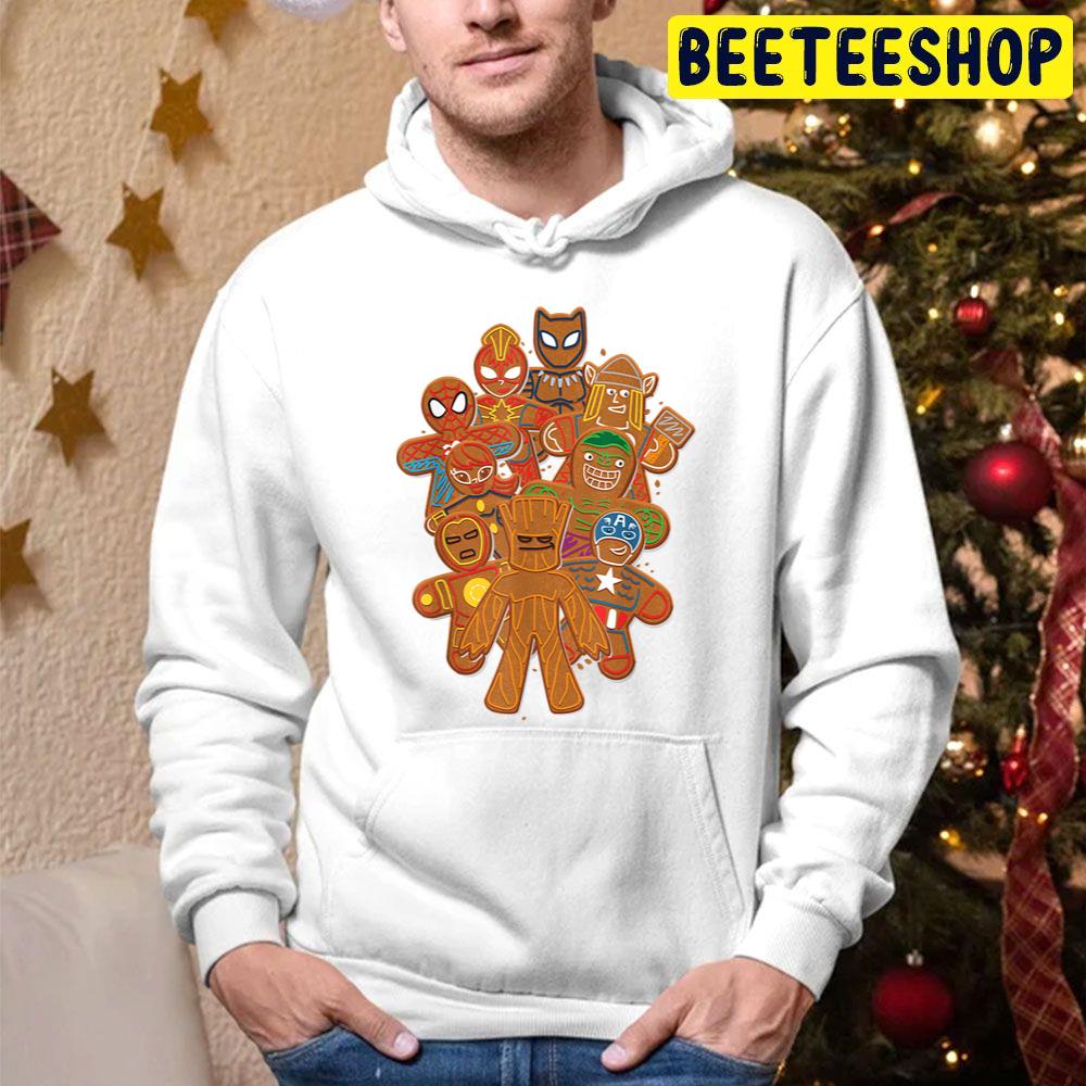 Superhero Gingerbread Cookies Christmas Trending Unisex Hoodie Superhero Gingerbread Cookies Christmas Trending Unisex Hoodie