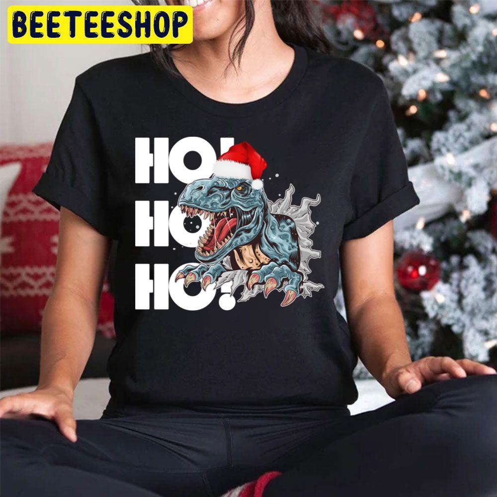 T Rex Santa Ho Ho Ho Cool Dinosaur With Santa Hat Trending Unisex Hoodie T Rex Santa Ho Ho Ho Cool Dinosaur With Santa Hat Trending Unisex Hoodie
