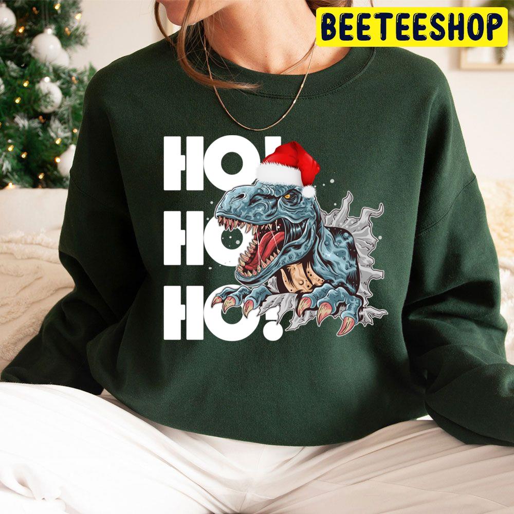 T Rex Santa Ho Ho Ho Cool Dinosaur With Santa Hat Trending Unisex Hoodie T Rex Santa Ho Ho Ho Cool Dinosaur With Santa Hat Trending Unisex Hoodie