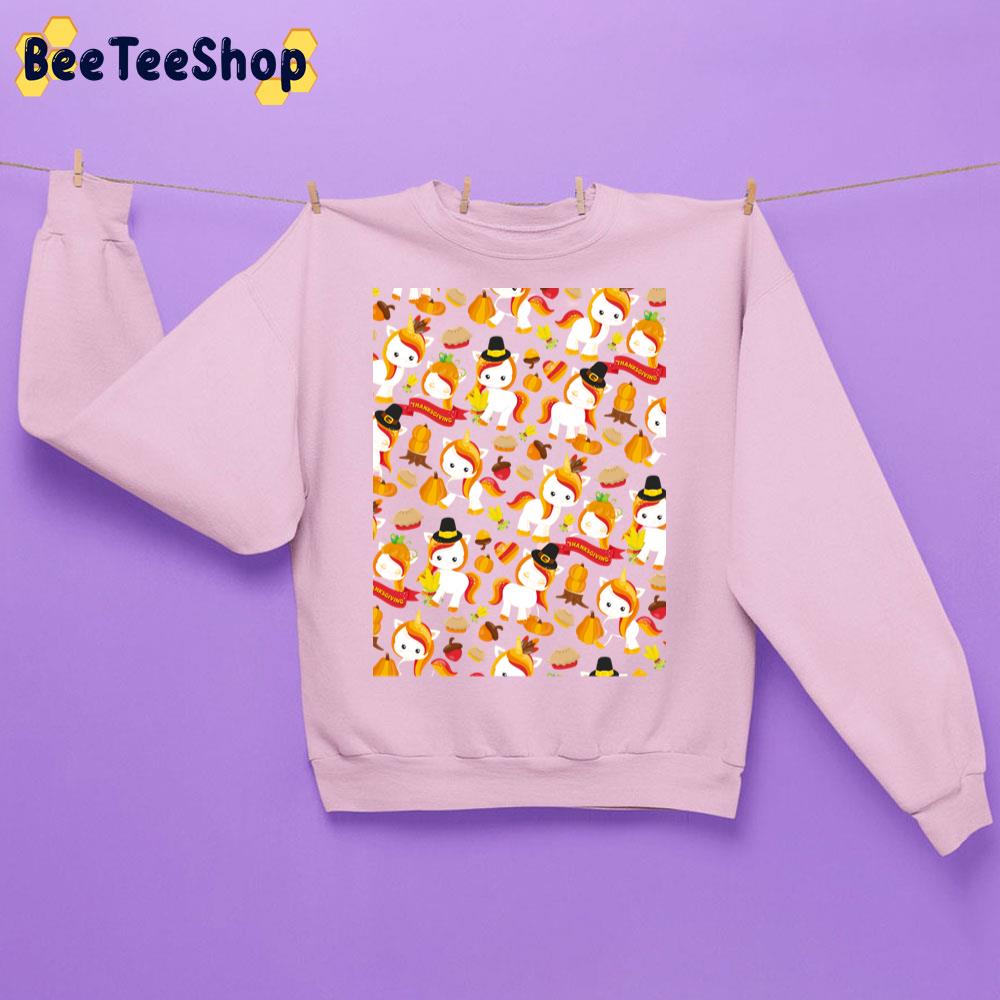 Thanksgiving Fall Unicorn Pattern Trending Unisex Sweatshirt Thanksgiving Fall Unicorn Pattern Trending Unisex Sweatshirt