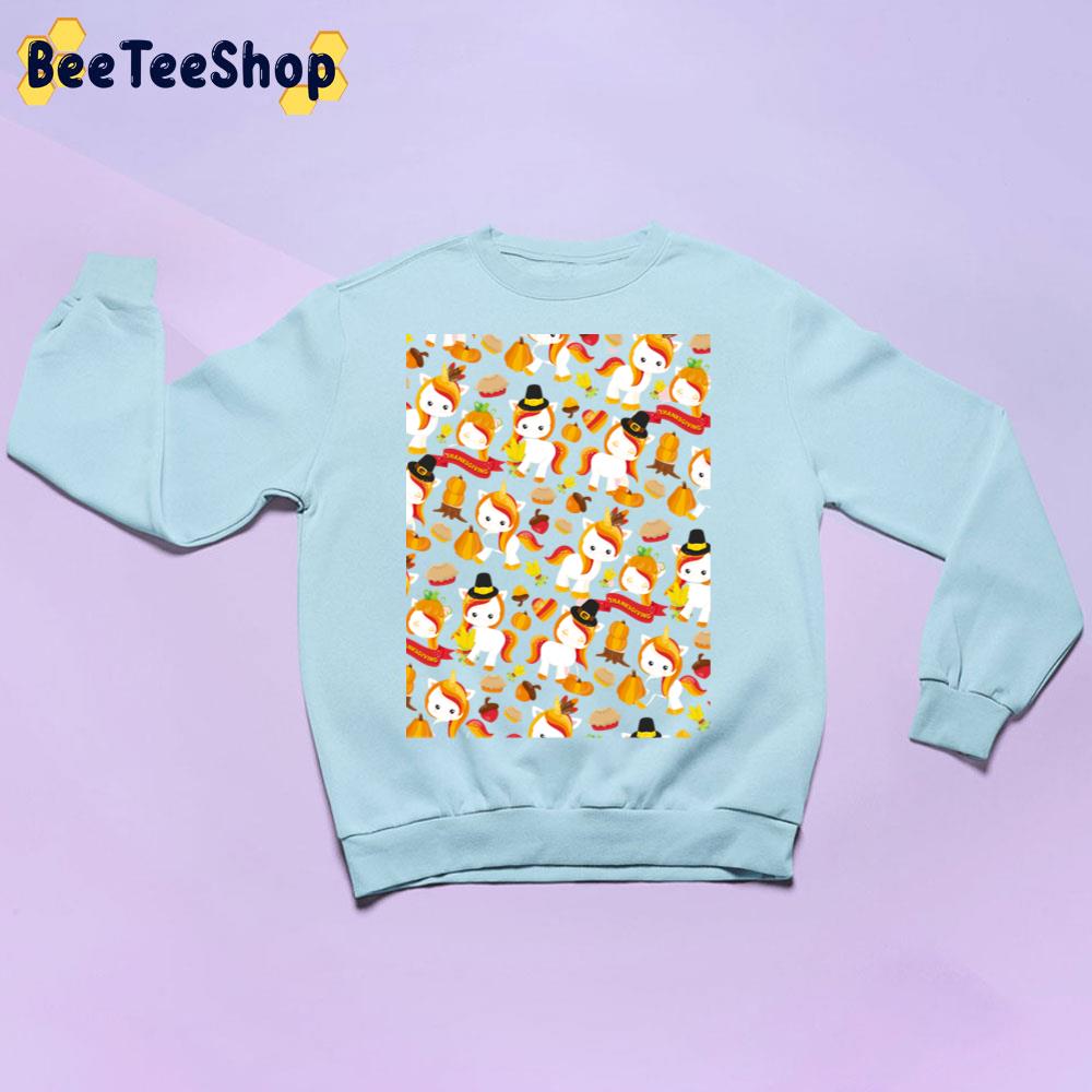 Thanksgiving Fall Unicorn Pattern Trending Unisex Sweatshirt Thanksgiving Fall Unicorn Pattern Trending Unisex Sweatshirt