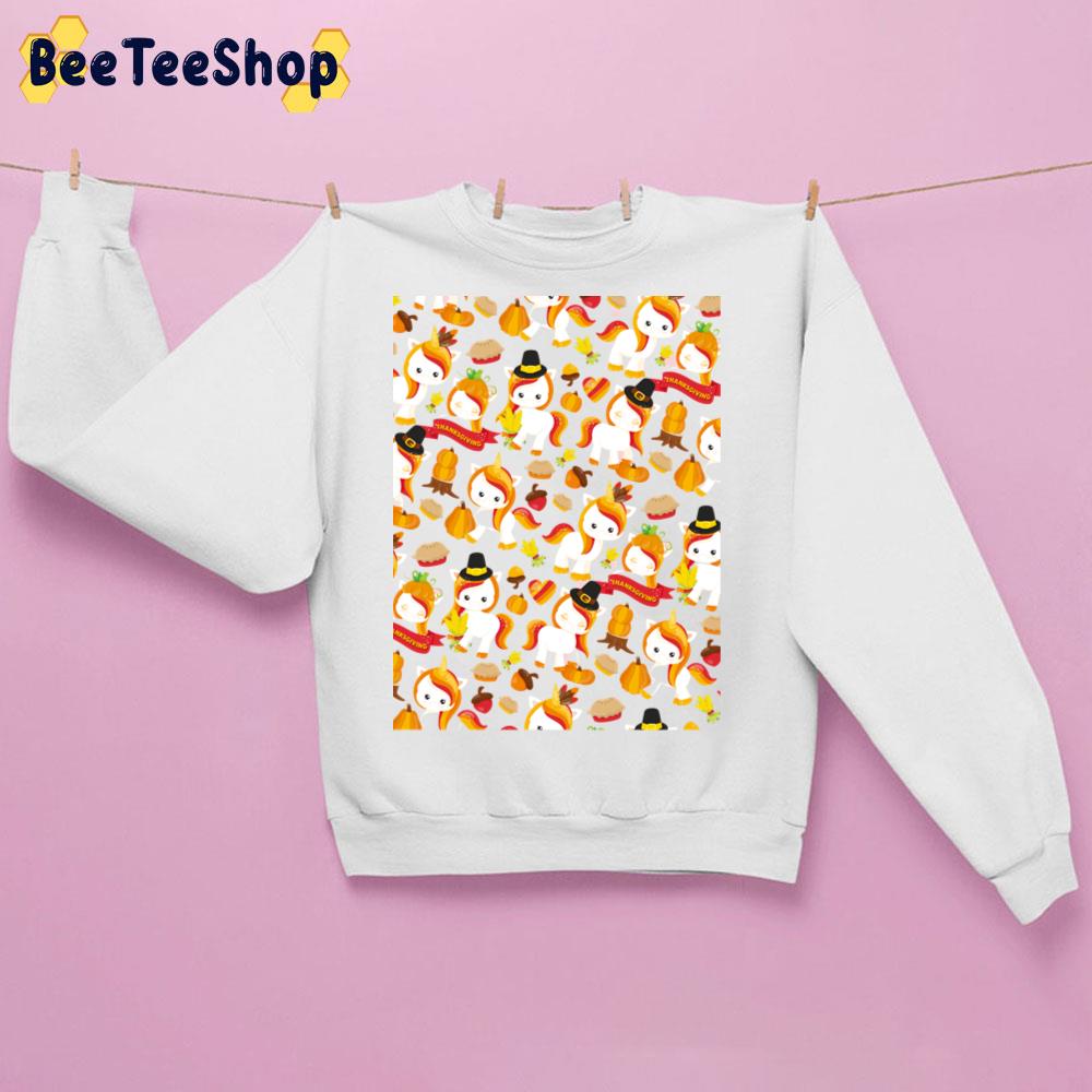 Thanksgiving Fall Unicorn Pattern Trending Unisex Sweatshirt Thanksgiving Fall Unicorn Pattern Trending Unisex Sweatshirt