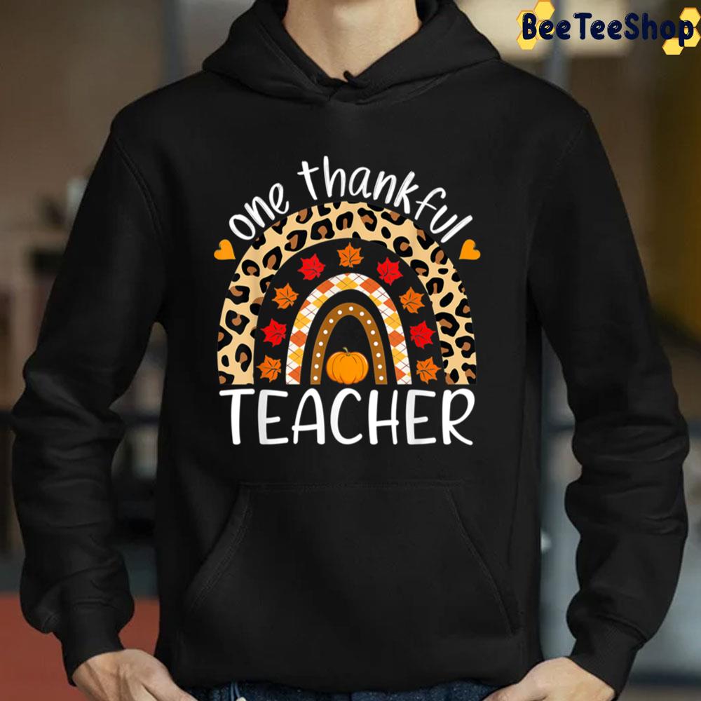 Thanksgiving One Thankful Teacher Leopard Rainbow Trending Unisex Sweatshirt Thanksgiving One Thankful Teacher Leopard Rainbow Trending Unisex Sweatshirt