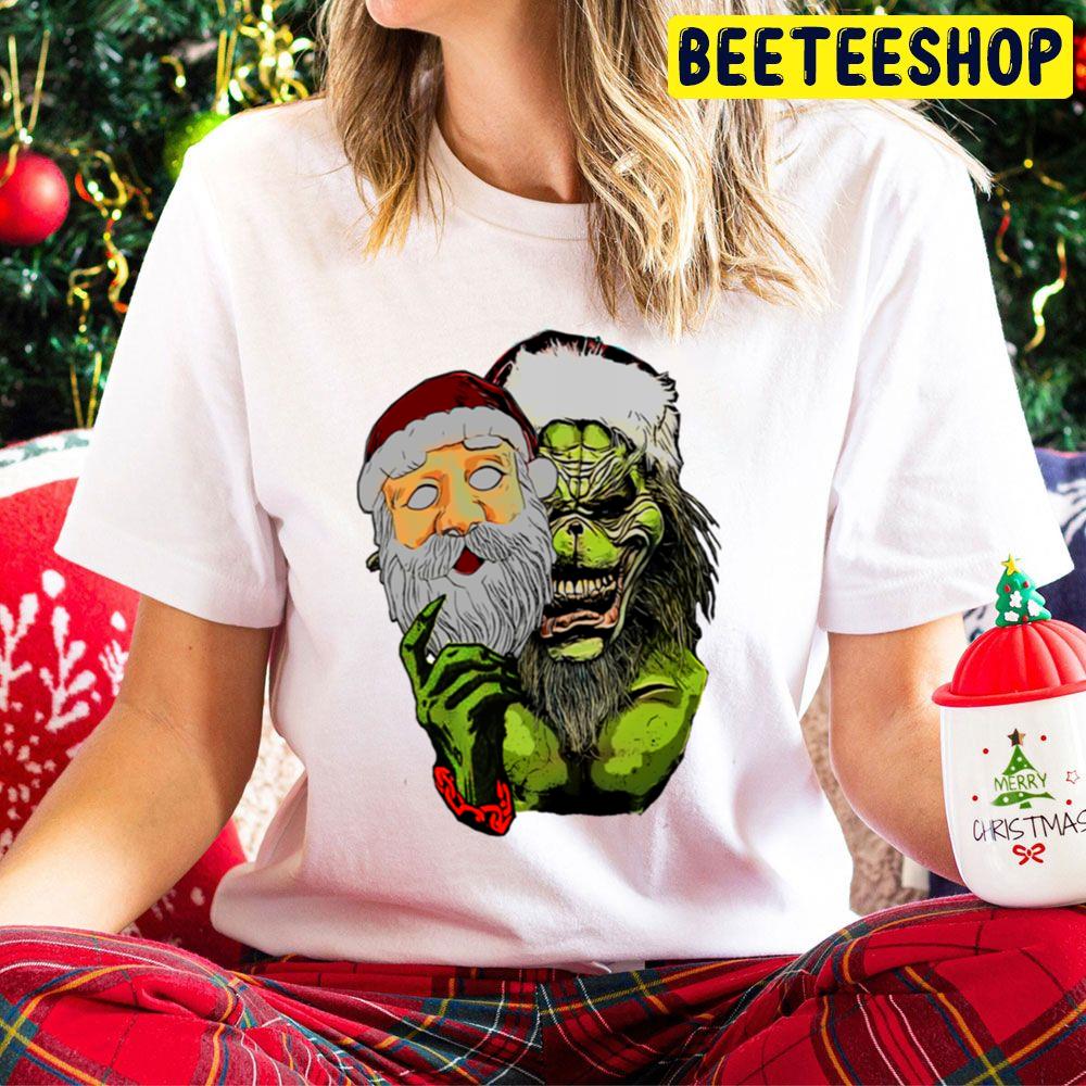 The Grinch With Santa Face Mask Christmas Trending Unisex Hoodie The Grinch With Santa Face Mask Christmas Trending Unisex Hoodie