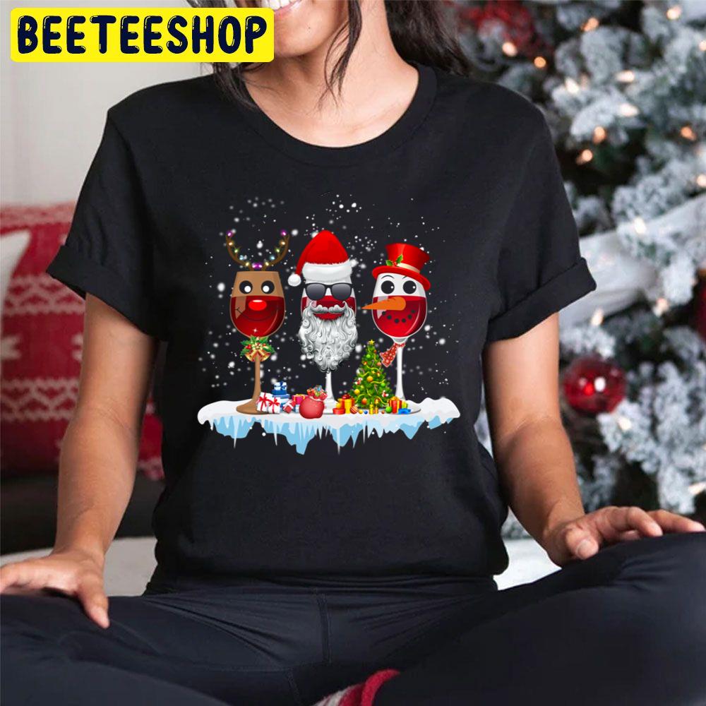 Three Glass Of Red Wine Santa Hat Christmas Trending Unisex Hoodie Three Glass Of Red Wine Santa Hat Christmas Trending Unisex Hoodie
