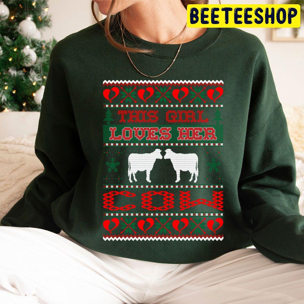 Thsi Girl Loves Her Cow Christmas Trending Unisex Hoodie Thsi Girl Loves Her Cow Christmas Trending Unisex Hoodie