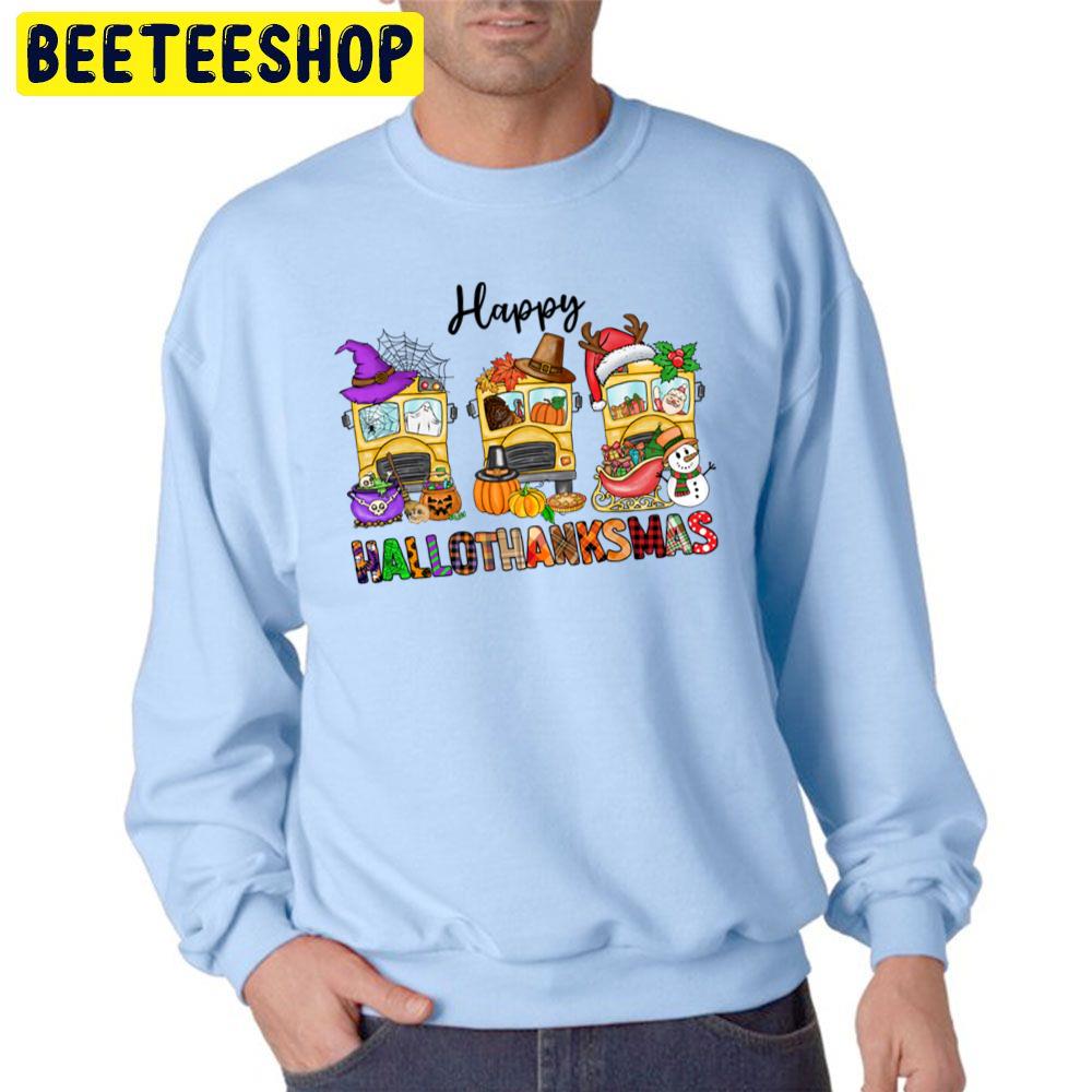Trucks Happy Hallothanksmas Halloween Thanksgiving Christmas Trending Unisex Sweatshirt Trucks Happy Hallothanksmas Halloween Thanksgiving Christmas Trending Unisex Sweatshirt
