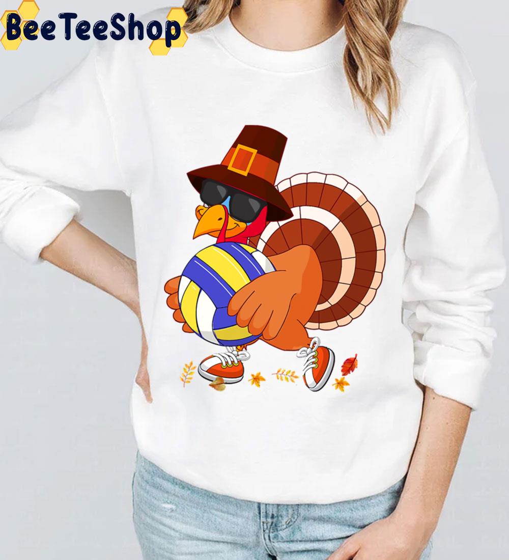 Turkey Playing Volleyball Thanksgiving Trending Unisex Sweatshirt Turkey Playing Volleyball Thanksgiving Trending Unisex Sweatshirt