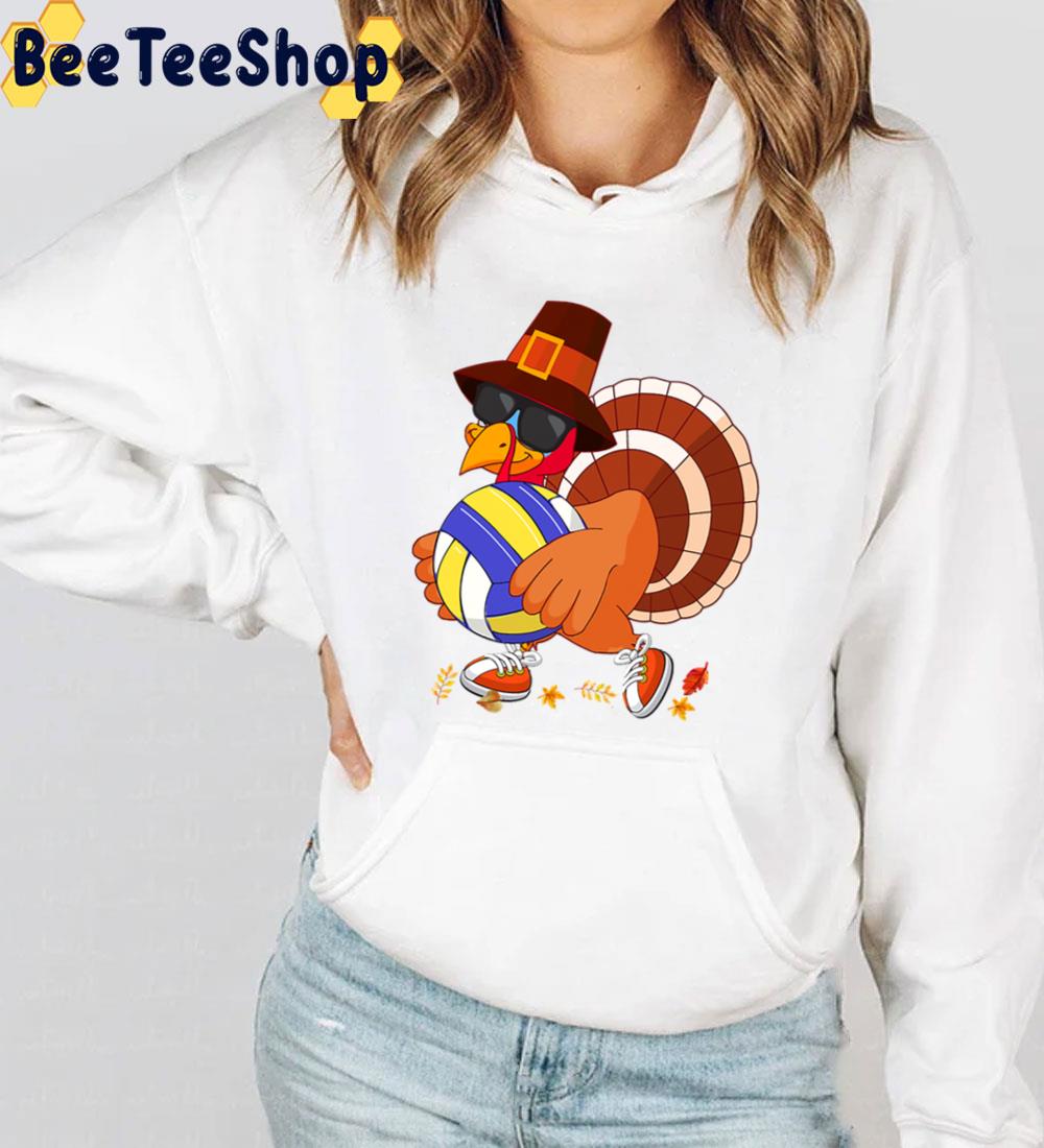 Turkey Playing Volleyball Thanksgiving Trending Unisex Sweatshirt Turkey Playing Volleyball Thanksgiving Trending Unisex Sweatshirt