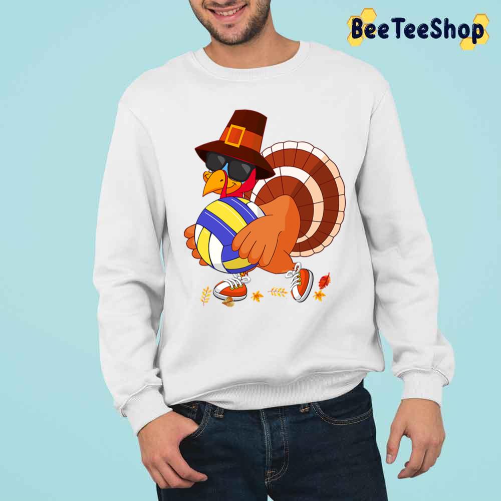 Turkey Playing Volleyball Thanksgiving Trending Unisex Sweatshirt Turkey Playing Volleyball Thanksgiving Trending Unisex Sweatshirt