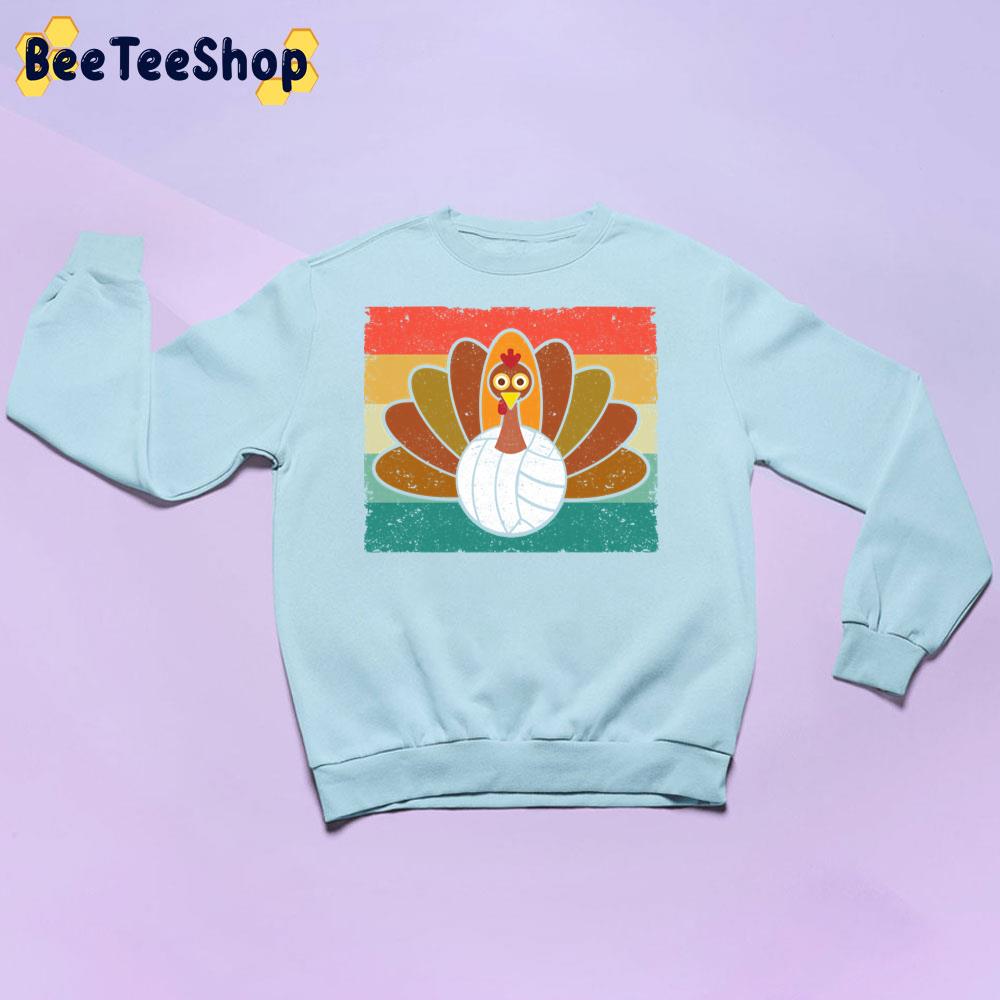 Turkey Volleyball Player Retro Thanksgiving Day Trending Unisex Sweatshirt Turkey Volleyball Player Retro Thanksgiving Day Trending Unisex Sweatshirt