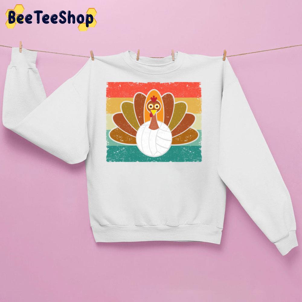 Turkey Volleyball Player Retro Thanksgiving Day Trending Unisex Sweatshirt Turkey Volleyball Player Retro Thanksgiving Day Trending Unisex Sweatshirt