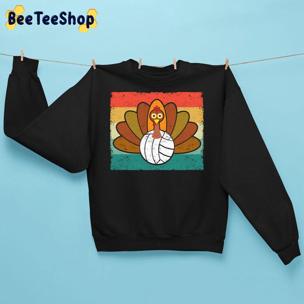 Turkey Volleyball Player Retro Thanksgiving Day Trending Unisex Sweatshirt Turkey Volleyball Player Retro Thanksgiving Day Trending Unisex Sweatshirt