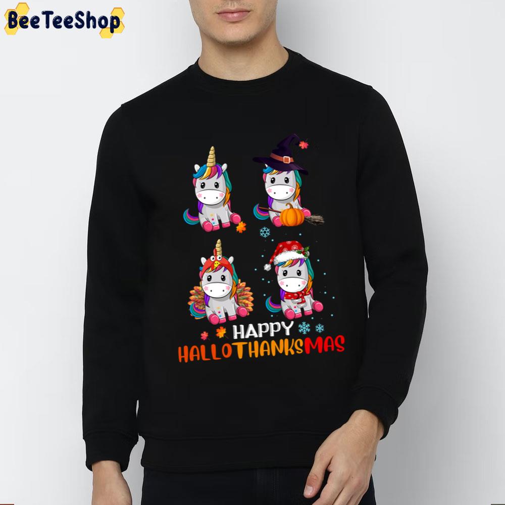 Unicorn Halloween And Merry Christmas Happy Hallothanksmas Trending Unisex Sweatshirt Unicorn Halloween And Merry Christmas Happy Hallothanksmas Trending Unisex Sweatshirt