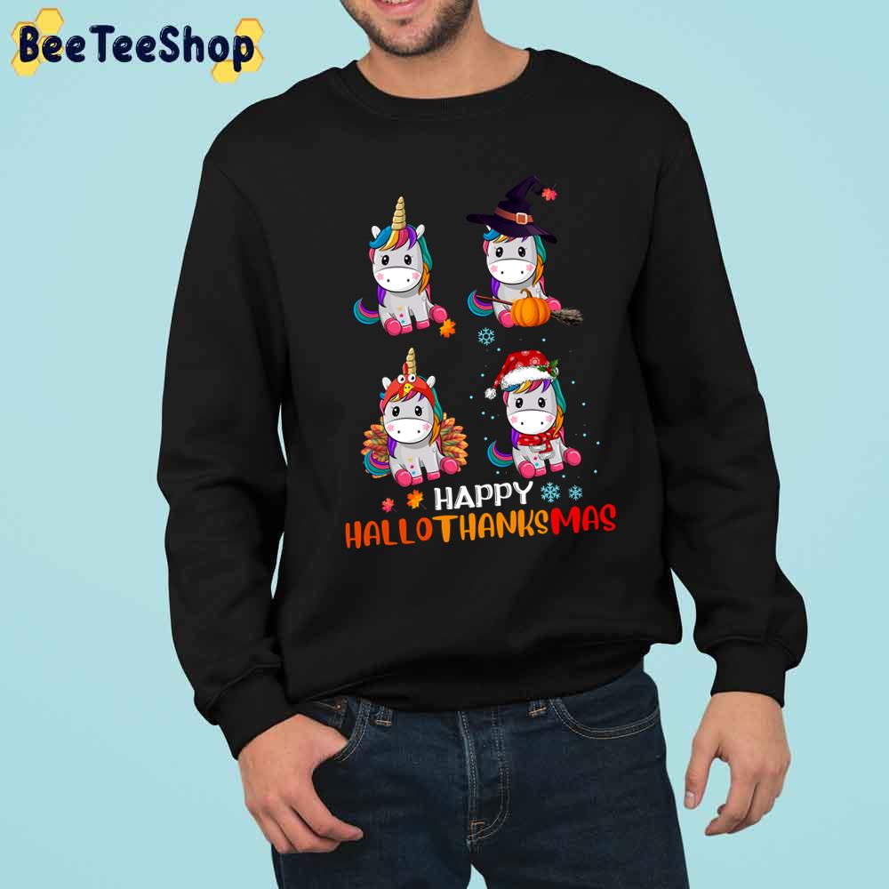 Unicorn Halloween And Merry Christmas Happy Hallothanksmas Trending Unisex Sweatshirt Unicorn Halloween And Merry Christmas Happy Hallothanksmas Trending Unisex Sweatshirt