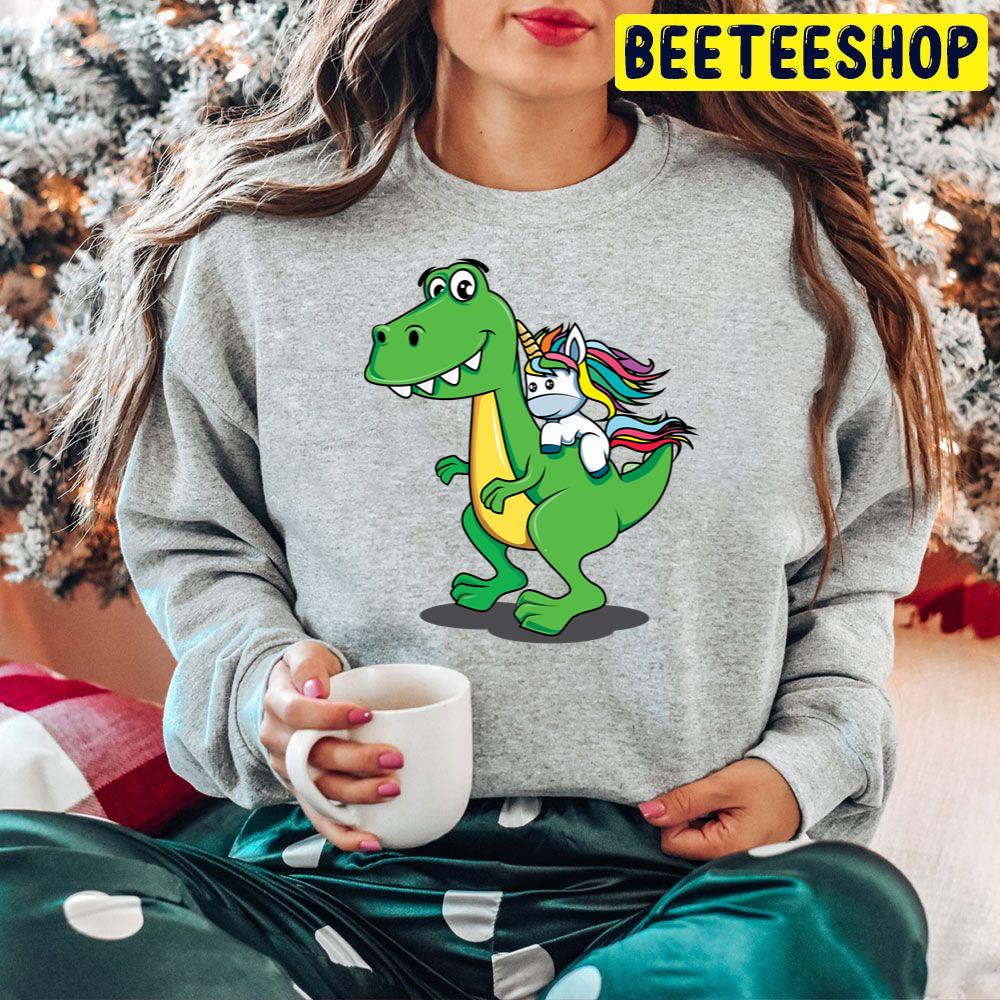 Unicorn Riding Dinosaur Trending Unisex Hoodie Unicorn Riding Dinosaur Trending Unisex Hoodie