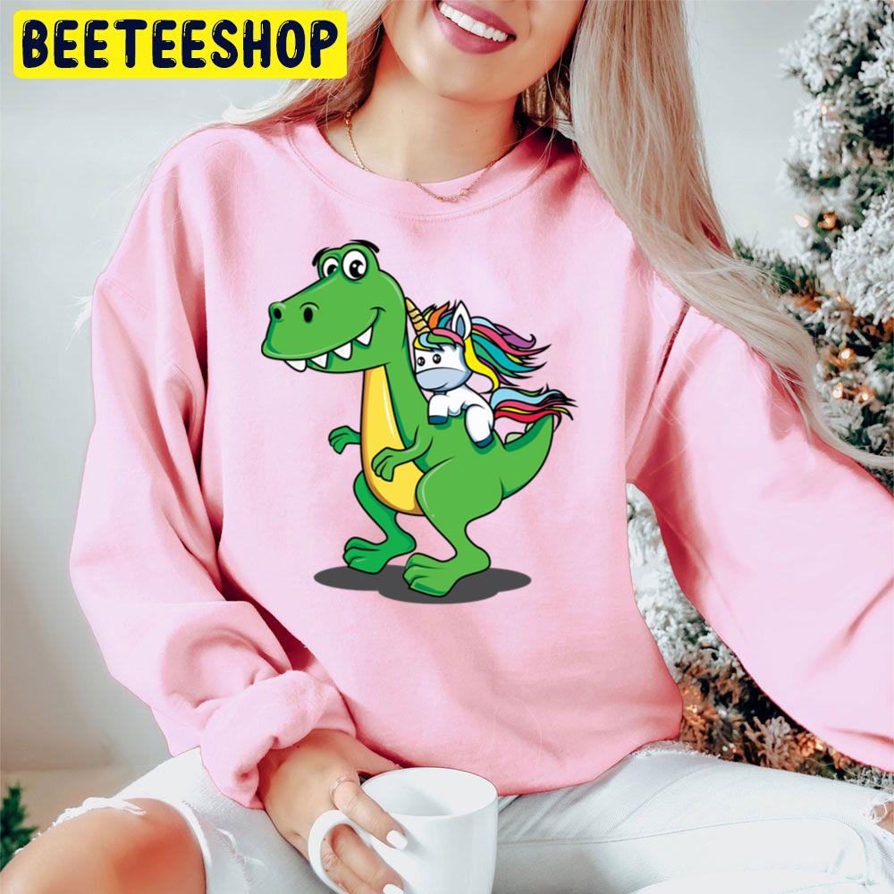 Unicorn Riding Dinosaur Trending Unisex Hoodie Unicorn Riding Dinosaur Trending Unisex Hoodie