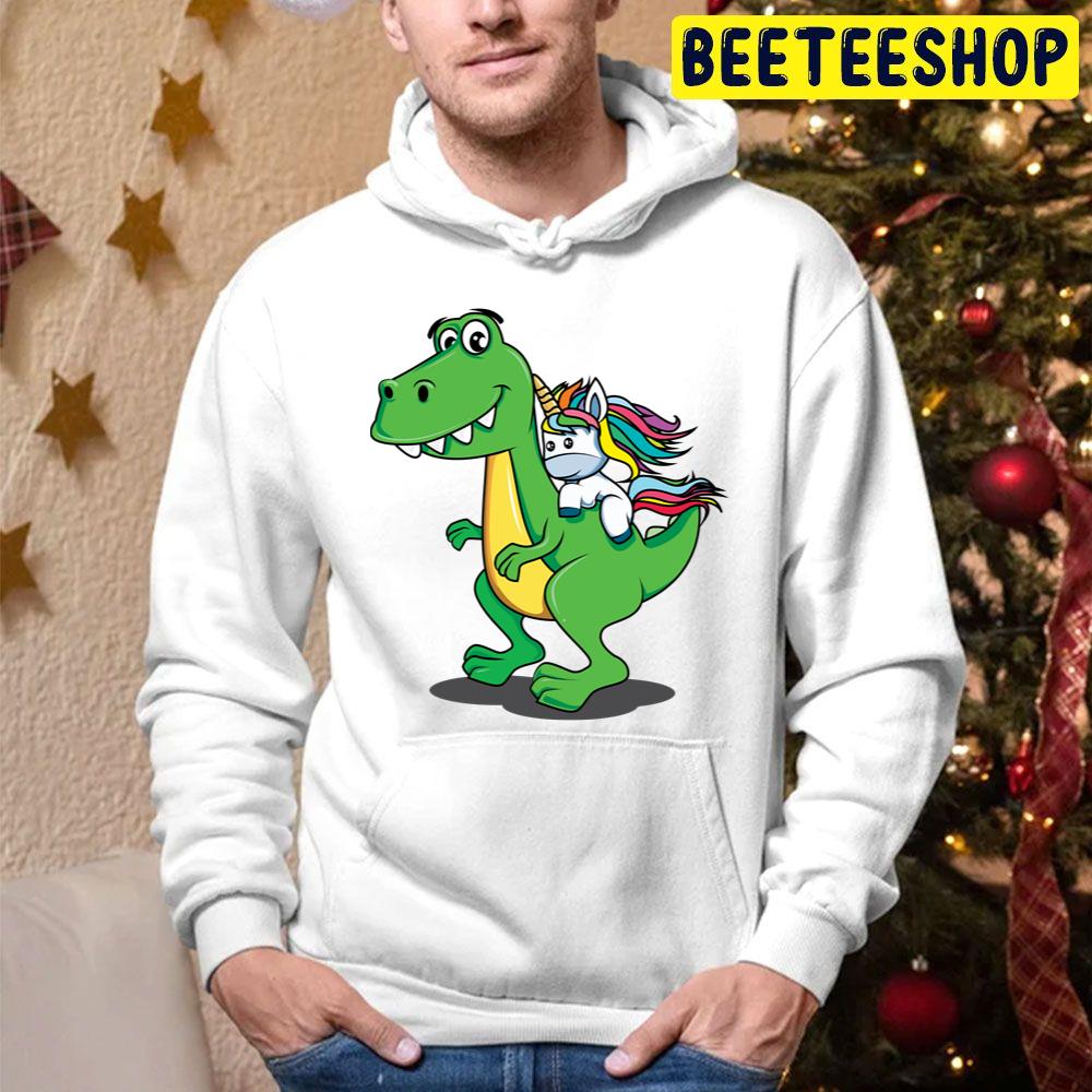 Unicorn Riding Dinosaur Trending Unisex Hoodie Unicorn Riding Dinosaur Trending Unisex Hoodie